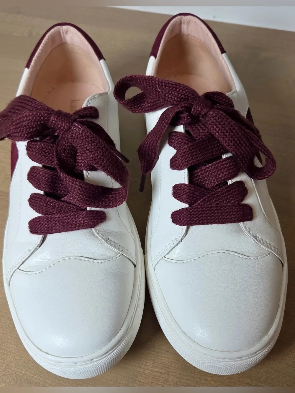 Kate Spade New York Fez Cranberry/White Sneaker Shoes Women’s Size 10B Leather